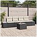 Set Divano da Giardino a 5 Pezzi con Cuscini Nero Polyrattan - Foto miniatura 2