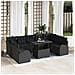 Set Divano da Giardino Negro in Rattan Polietilene da 10 Pezzi con Cuscini, Divano da Giardino a 2 Posti con Ripostiglio e Cuscini Nero in Rattan Polietilene - Foto miniatura 2