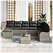 Set divano giardino  9 pezzi con cuscini grigio polirattan, Divano giardino  2 posti con cuscini grigio chiaro polirattan - Foto miniatura 3