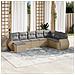 Set Divano da Giardino 8 pz con Cuscini Beige in Polyrattan - Foto miniatura 2