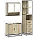 Set Mobili da Bagno 3 pz Rovere Sonoma in Legno Multistrato - Foto miniatura 1