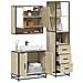 Set Mobili da Bagno 3 pz Rovere Sonoma in Legno Multistrato - Foto miniatura 2