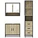 Set Mobili da Bagno 3 pz Rovere Sonoma in Legno Multistrato - Foto miniatura 5
