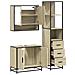 Set Mobili da Bagno 3 pz Rovere Sonoma in Legno Multistrato - Foto miniatura 8