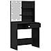 Tavolo da Trucco LED in Rovere Nero - 74.5x40x141 cm, Fatto in Legno Ingegnerizzato - Foto miniatura 4