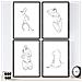 Set Di 4 Stampe Lamini Di Disegni E Schizzi A Una Linea Donna Nuda Poster Nordico Dei Volti Nudi Corpi Al Naturale Tavolo Cornice Nera A4 - Foto miniatura 1