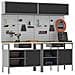Set banco da lavoro con cassetto con blocco 8 pcs Nero e Grigio - Foto miniatura 2