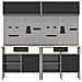 Set banco da lavoro con cassetto con blocco 8 pcs Nero e Grigio - Foto miniatura 4