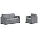 Divano 2 pcs Grigio chiaro 158 x 78 x 80 cm Tessuto - Foto miniatura 1