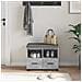 Panca per ingresso con cuscino Grigio Cemento 60 x 38 x 46 cm - Foto miniatura 4