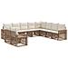 Set Divano da Giardino 10 pcs Beige e Bianco Crema polyrattan - Foto miniatura 1