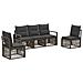 Set Divano da Giardino 5 pcs Grigio polyrattan - Foto miniatura 1