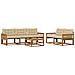 Set di divani da esterno con cuscino 6 pcs Naturale e Beige - Foto miniatura 1