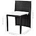 Set Tavolo Sedie Da Giardino 5 Pz Polirattan Impermeabile Nero - Foto miniatura 6