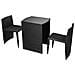Set Tavolo Sedie Da Giardino 5 Pz Polirattan Impermeabile Nero - Foto miniatura 7