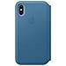 Custodia Folio in Pelle per IPhone XS Colore Blu  - Foto miniatura 3