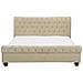 Letto Matrimoniale In Velluto Beige Stile Chesterfield 180x200cm Avallon - Foto miniatura 9