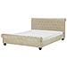 Letto Matrimoniale In Velluto Beige Stile Chesterfield 180x200cm Avallon - Foto miniatura 1
