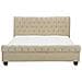 Letto Matrimoniale In Velluto Beige Stile Chesterfield 180x200cm Avallon - Foto miniatura 7