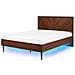 Letto In Legno Marrone Scuro E Led 140x200cm Mialet - Foto miniatura 13