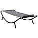Lettino Da Giardino Grigio 200x90 Cm In Acciaio - Foto miniatura 3