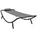 Lettino Da Giardino Grigio 200x90 Cm In Acciaio - Foto miniatura 1