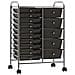 Carrello Portaoggetti Xxl Con 15 Cassetti Nero In Plastica - Foto miniatura 1