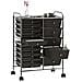 Carrello Portaoggetti Xxl Con 15 Cassetti Nero In Plastica - Foto miniatura 2