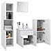 Set Mobili Da Bagno Bianco In Truciolato - Foto miniatura 3