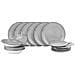 Servizio 18 Piatti Bohemia Fleur Grigio - Foto miniatura 1
