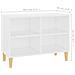 Mobile TV con Gambe in Legno Massello Bianco 69,5x30x50 cm - Foto miniatura 5