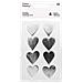 4 Fogli Di Adesivi Cuore D'argento - Foto miniatura 1