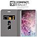 Custodia Compatibile Con Samsung Galaxy Note 10 Plus In Grigio Nero - Coperchio Protettiva Con Chiusura Magnetica, Funzione Stand E Tasca Per Le Carte - Foto miniatura 4