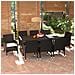 Set Pranzo Da Giardino 9 Pz Con Cuscini In Polyrattan Nero - Foto miniatura 1