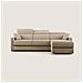 Amber Divano Letto Angolare In Tessuto Smacchiabile T05 Beige 273 Cm Destro (mat. 140x197) - Foto miniatura 1