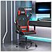 Sedia Da Gaming Rosso E Nero In Tessuto - Foto miniatura 1