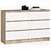 Cassettiera K120, 6 cassetti, 120x40x77 cm, Colore Sonoma Quercia e Bianco - Foto miniatura 1