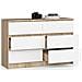 Cassettiera K120, 6 cassetti, 120x40x77 cm, Colore Sonoma Quercia e Bianco - Foto miniatura 2