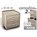 Trade Shop - Comodino Camera Letto Moderno 2 Cassetti Legno Rovere 44x43x40cm Mobile 623462 - Foto miniatura 1