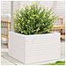 Fioriera Da Giardino Bianca 70x70x46 Cm Legno Massello Di Pino - Foto miniatura 8