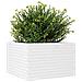 Fioriera Da Giardino Bianca 70x70x46 Cm Legno Massello Di Pino - Foto miniatura 9