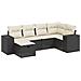 Set Divano Da Giardino 6 Pz Con Cuscini Nero In Polyrattan - Foto miniatura 2
