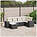 Set Divano Da Giardino 6 Pz Con Cuscini Nero In Polyrattan - Foto miniatura 1
