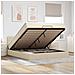 Pouf Letto Con Materasso E Led Crema 180x200cm In Tessuto - Foto miniatura 1