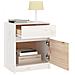 Lusso Casadino -  Comodino Bianco 40x31x50 Cm In Legno Massello Di Pino - Foto miniatura 4