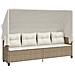 Lettino Prendisole con Baldacchino e Cuscini Beige Polyrattan - Foto miniatura 1