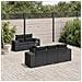 Set Divano da Giardino 6 pz con Cuscini Nero in Polyrattan - Foto miniatura 2