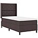 letto a doghe  con materasso e LED marrone scuro 100x200 cm in tessuto - Foto miniatura 3