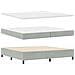 Letto Box Spring con Materasso e Panchetta Grigio Chiaro 200x200 cm in Velluto - Foto miniatura 3