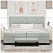 Letto Box Spring con Materasso e Panchetta Grigio Chiaro 200x200 cm in Velluto - Foto miniatura 5